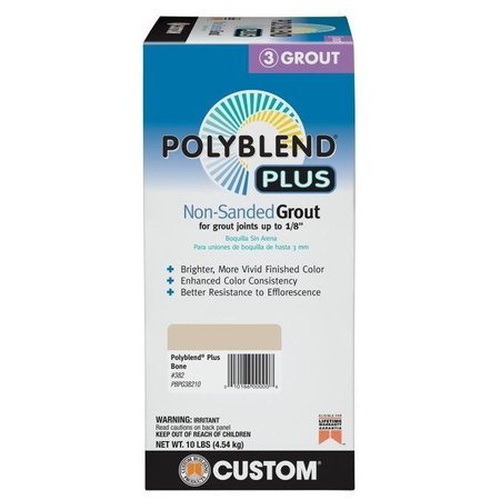 CUSTOM BUILDING PRODUCTS Polyblend NonSanded Grout, Solid Powder, Characteristic, Bone, 10 lb Box PBPG38210